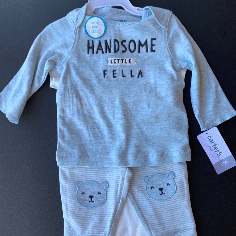 Handsome Fella Bear Onesie Set